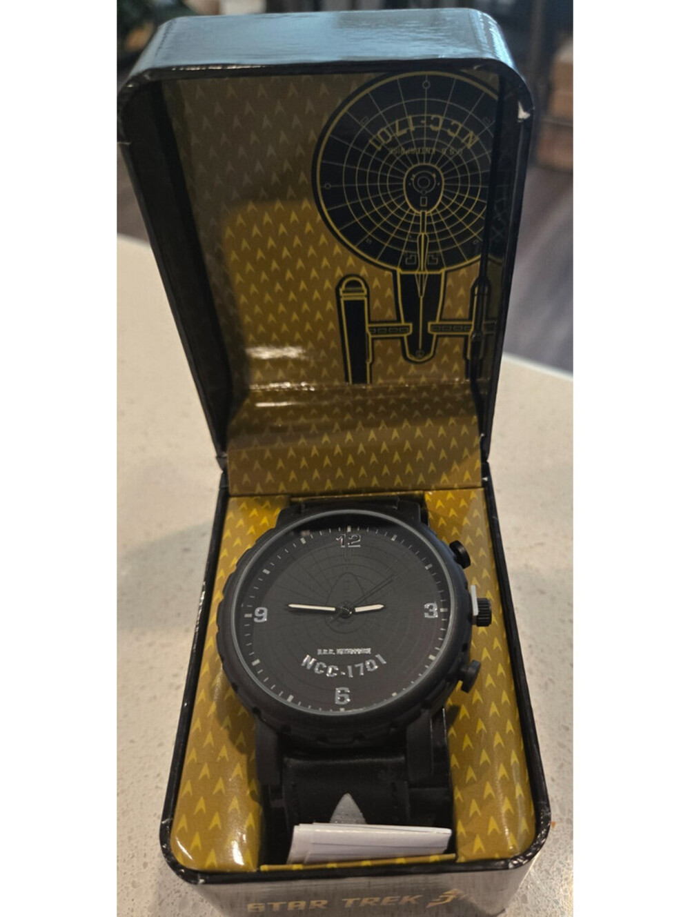Star Trek NCC-1701 (Hull Registry) Black On Black Watch